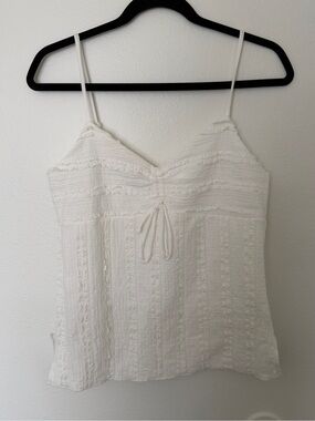 Good day Women’s White Textured Spaghetti Strap Top